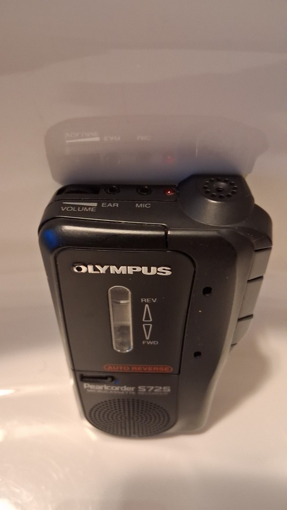 Olympus Pearlcorder S725 Microcassette Recorder Auto Reverse Ear Mic Handheld