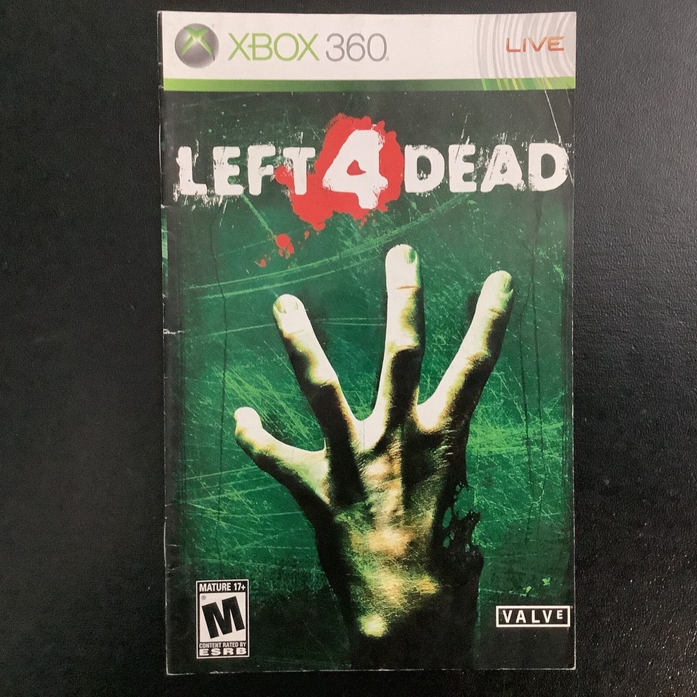 Left 4 Dead 1 Microsoft Xbox 360 Instruction Manual Only