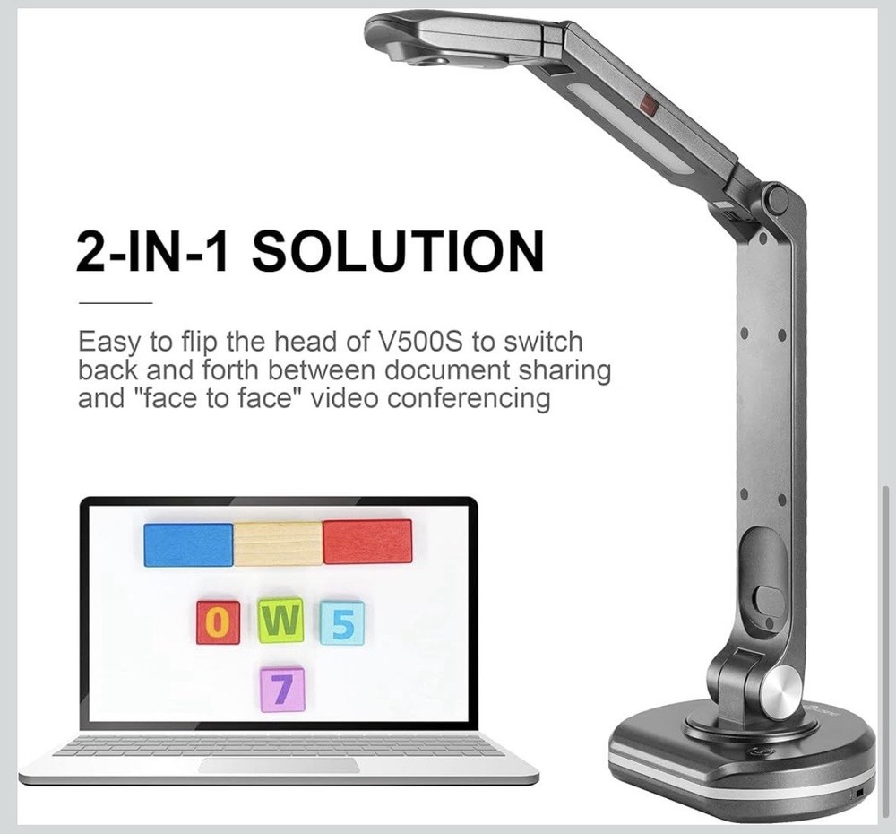 Joyusing V500s 8MP USB Document Camera Visualiser with Mic for Mac Windows