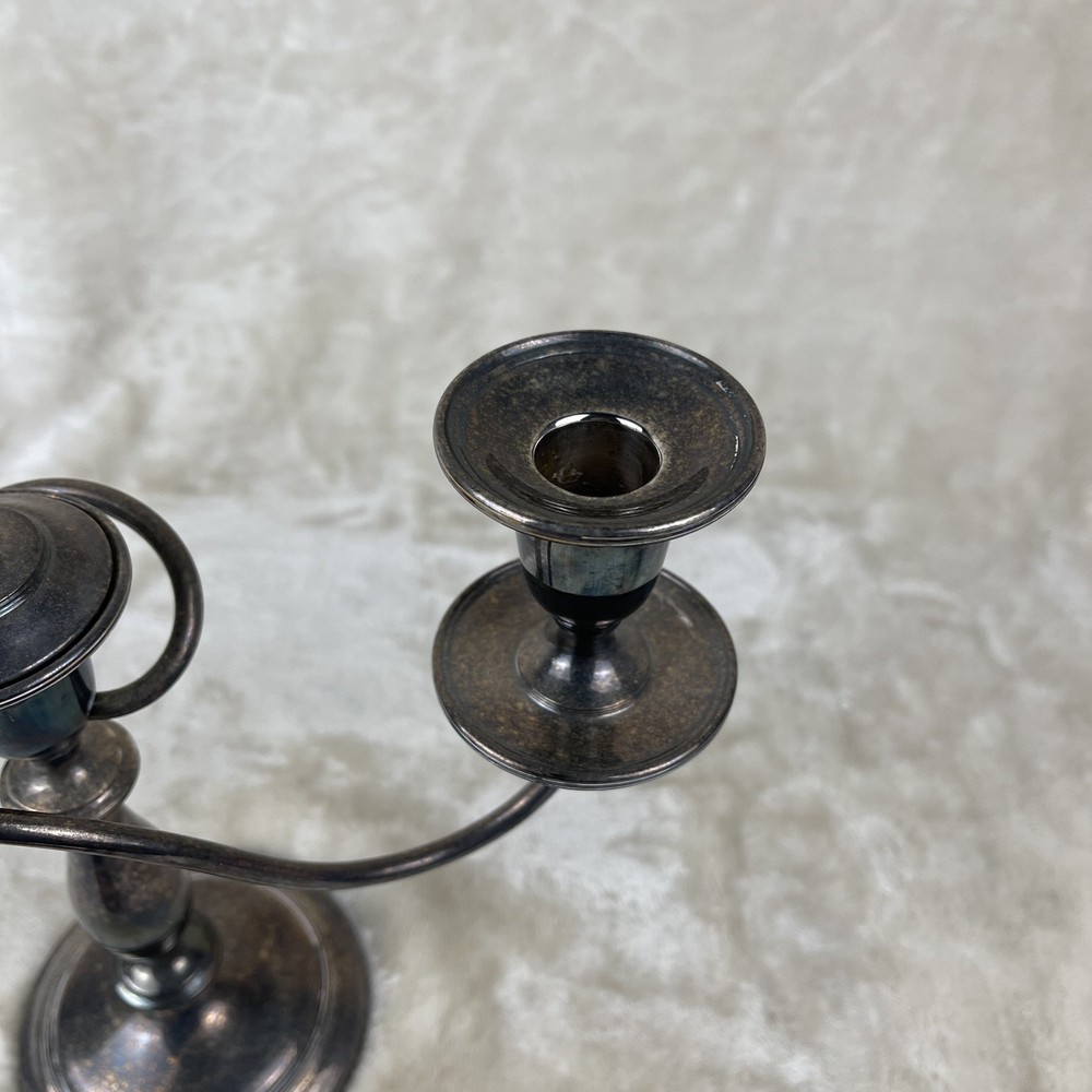 Vintage Silver-plate 3 Candle Twisted Arm Candlestick