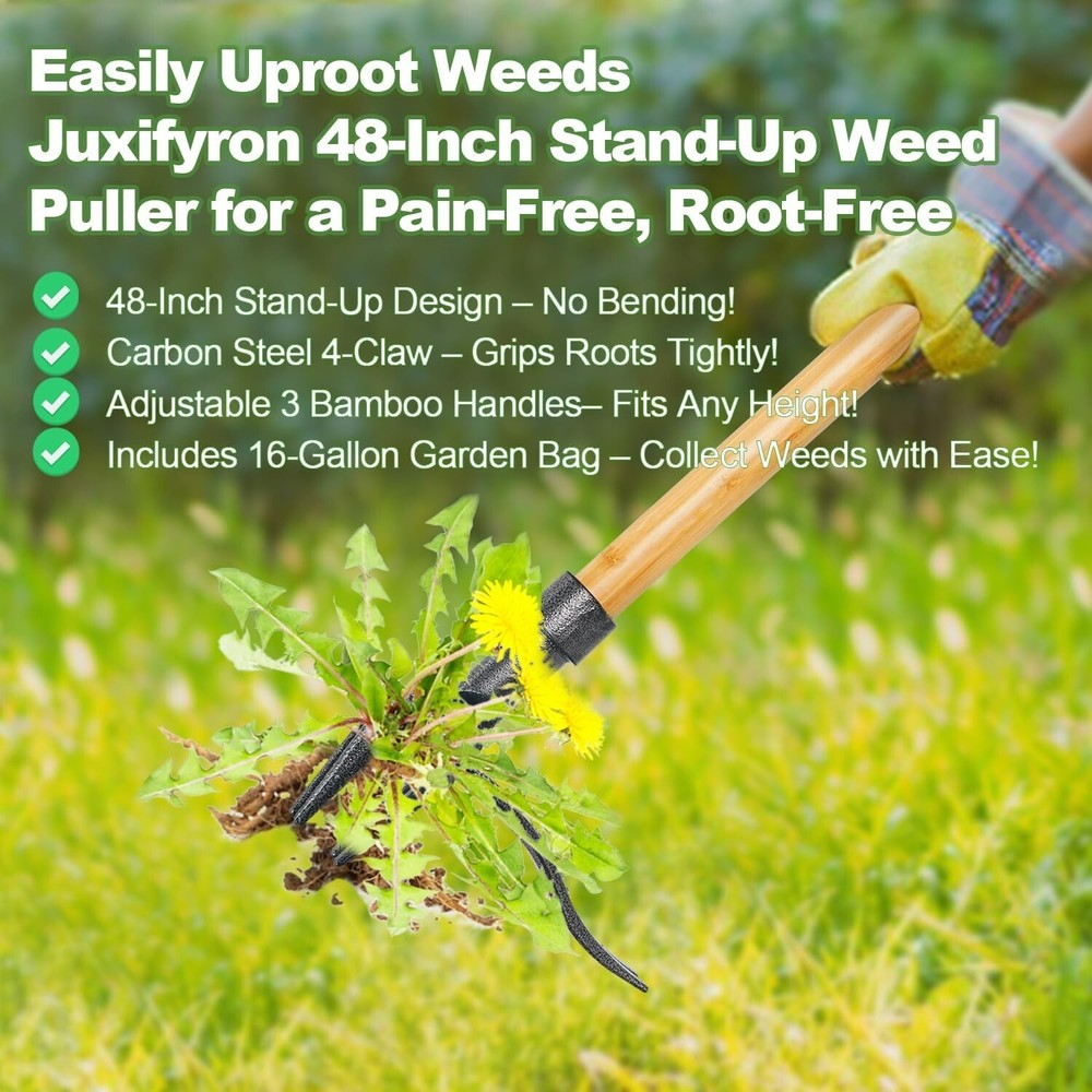 Weed Puller Tool, Stand Up Remover Gardening Hand Weeding Tool...