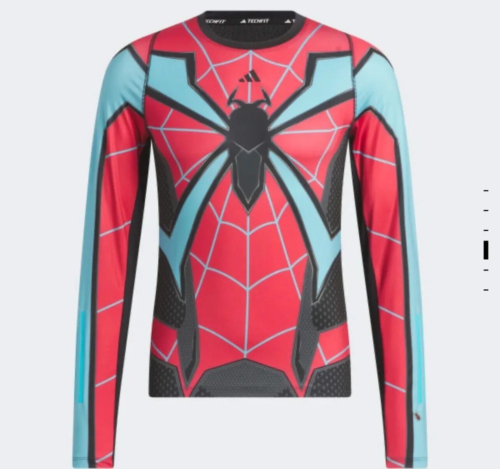 adidas techfit evolved Long Sleeve compression Spider-Man Spiderman IP4533 SZ M