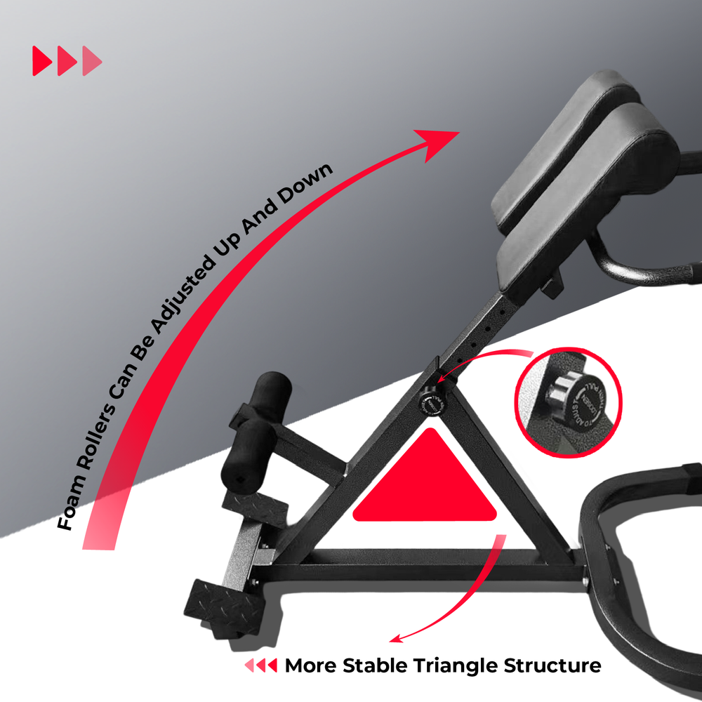 Roman Chair Lower Back Extension Machine, Reverse Hyperextension Bench