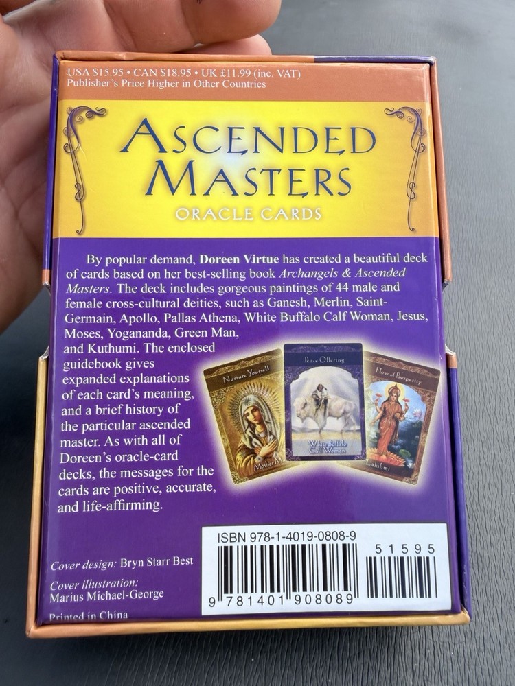 Ascended Masters Oracle Cards Doreen Virtue 44 Card Deck Complete With Guidebook