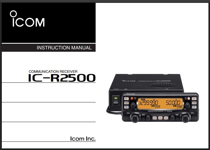 Icom IC-R2500 Instruction Manual: 80 Pages User Guide - Coil Bound