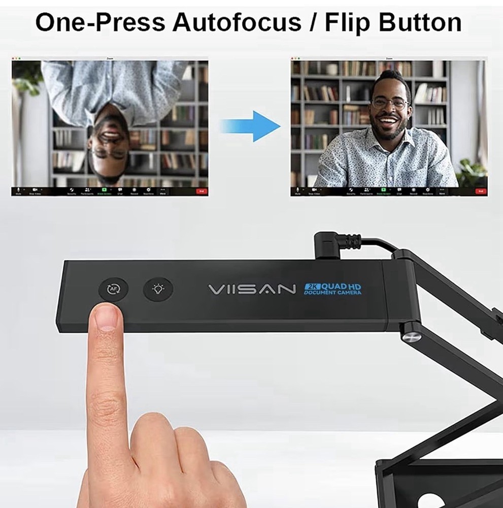 VIISAN P2U Document Camera & Webcam 2K with Dual Microphone