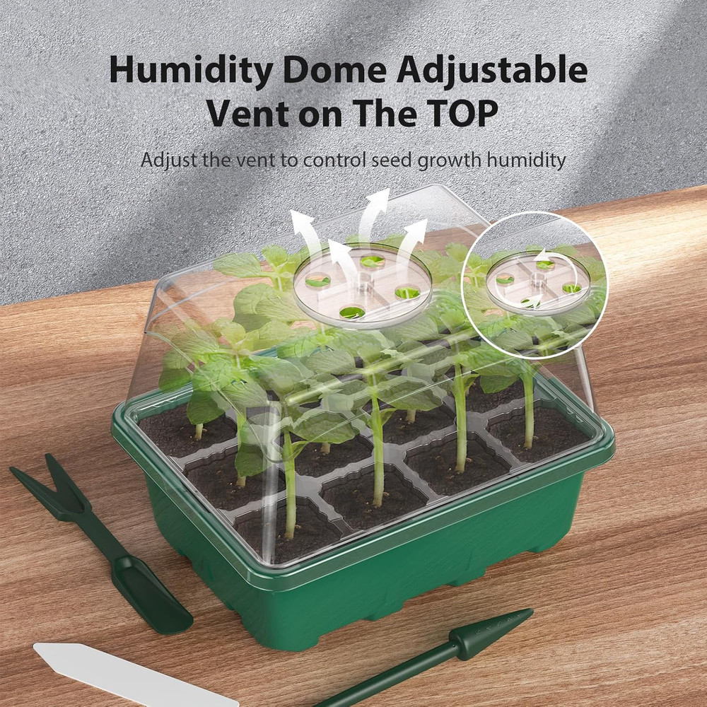 Seed Starter Tray, 10PCS Seed Starter Kit, Seedling Starter Trays with Heightene