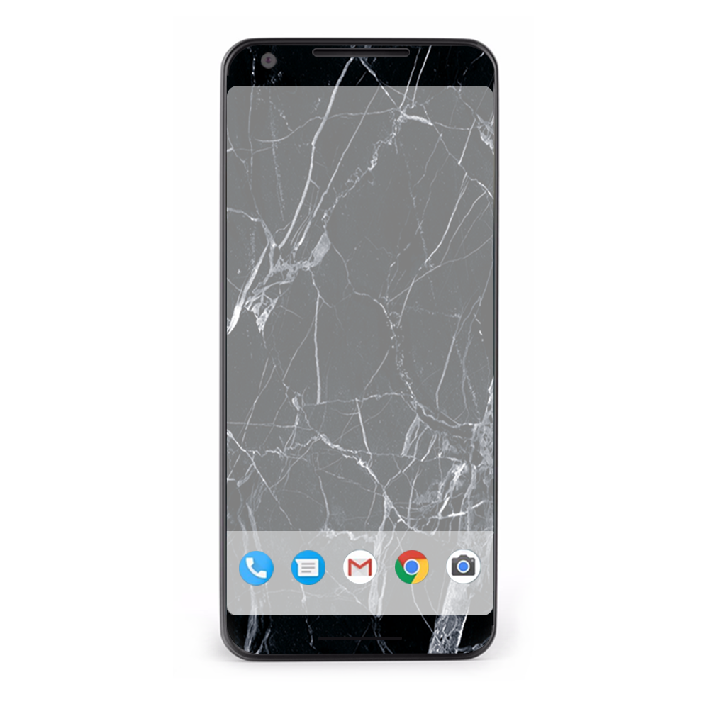 Google Pixel 2 Skins Decal Wrap Black Marble Granite White