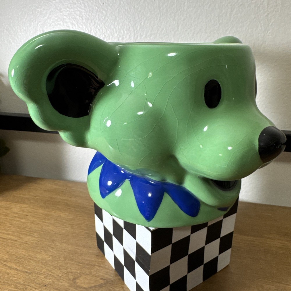 Grateful Dead Dancing Bear Molded Ceramic Mug Green 18oz