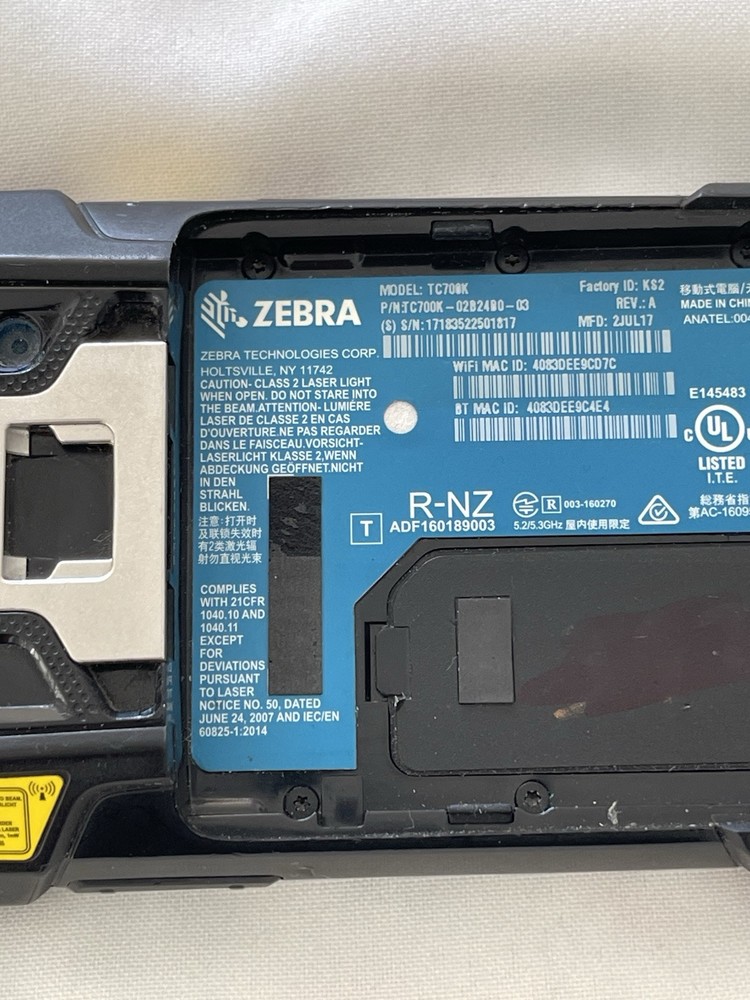 Two Zebra TC720L Scanners, Walmart Software. No batteries.