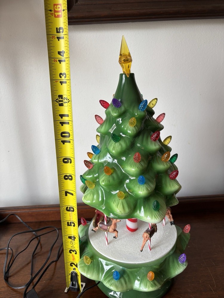 Animated Lightup & Musical Tree/carousel Multicolor Not Ceramic