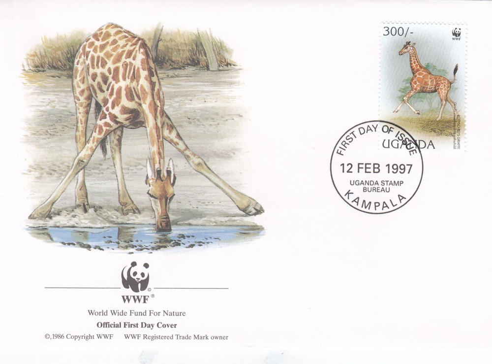 Giraffe WWF Uganda FDC #1 1997 (141411)