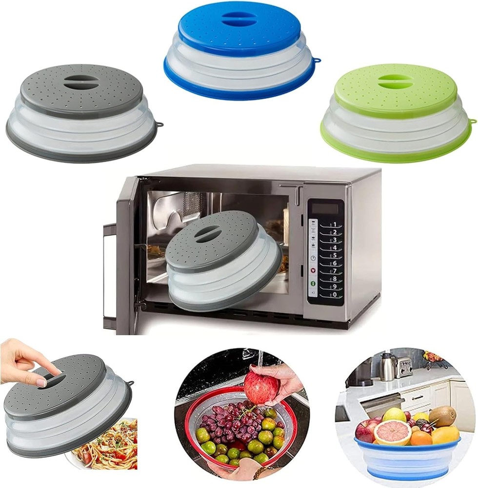 Vented Microwave Cover with Hook Hole - Compact & Multi-Functional Design