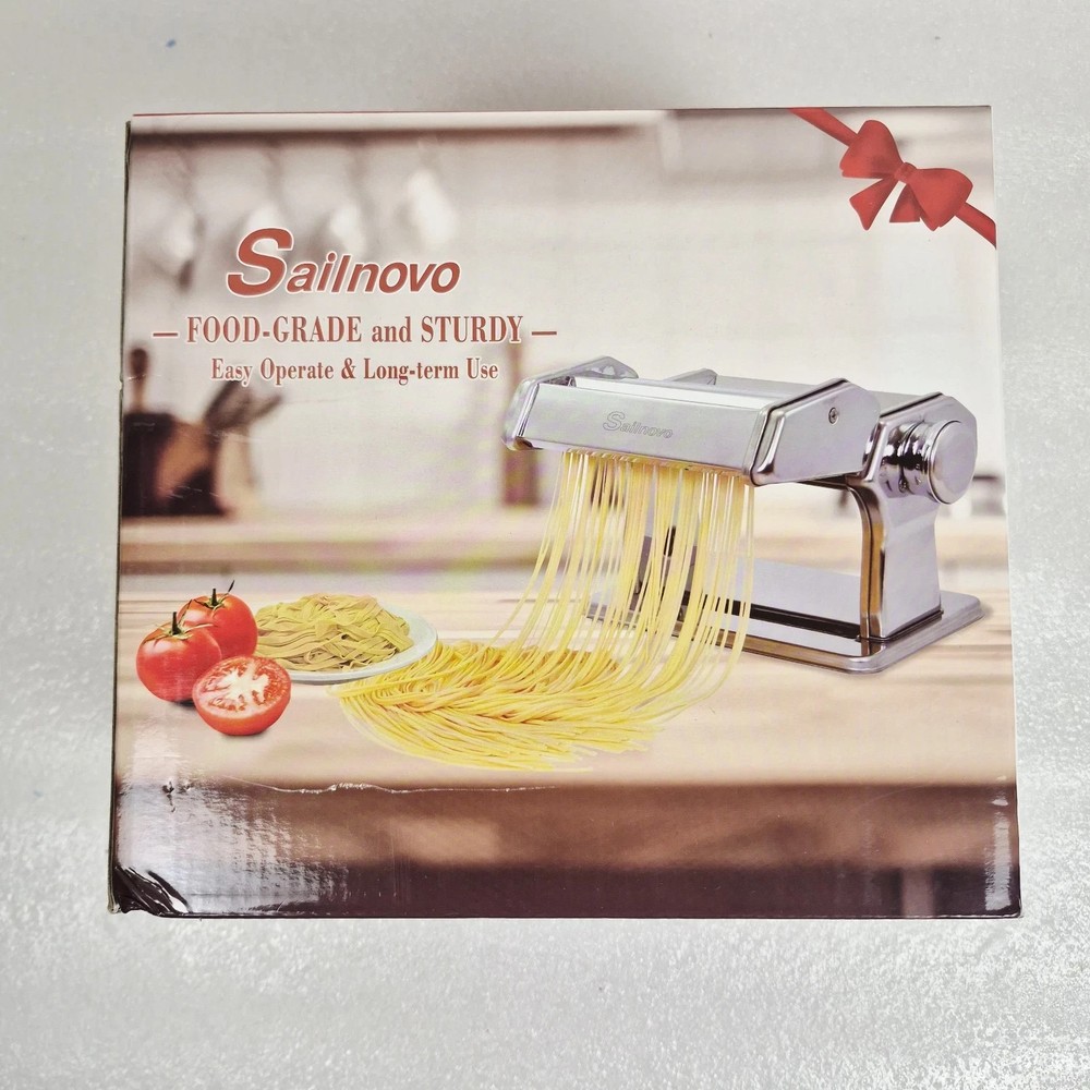 Sailnovo Pasta Maker Machine 150 Roller Pasta Maker, 7 Adjustable Thickness