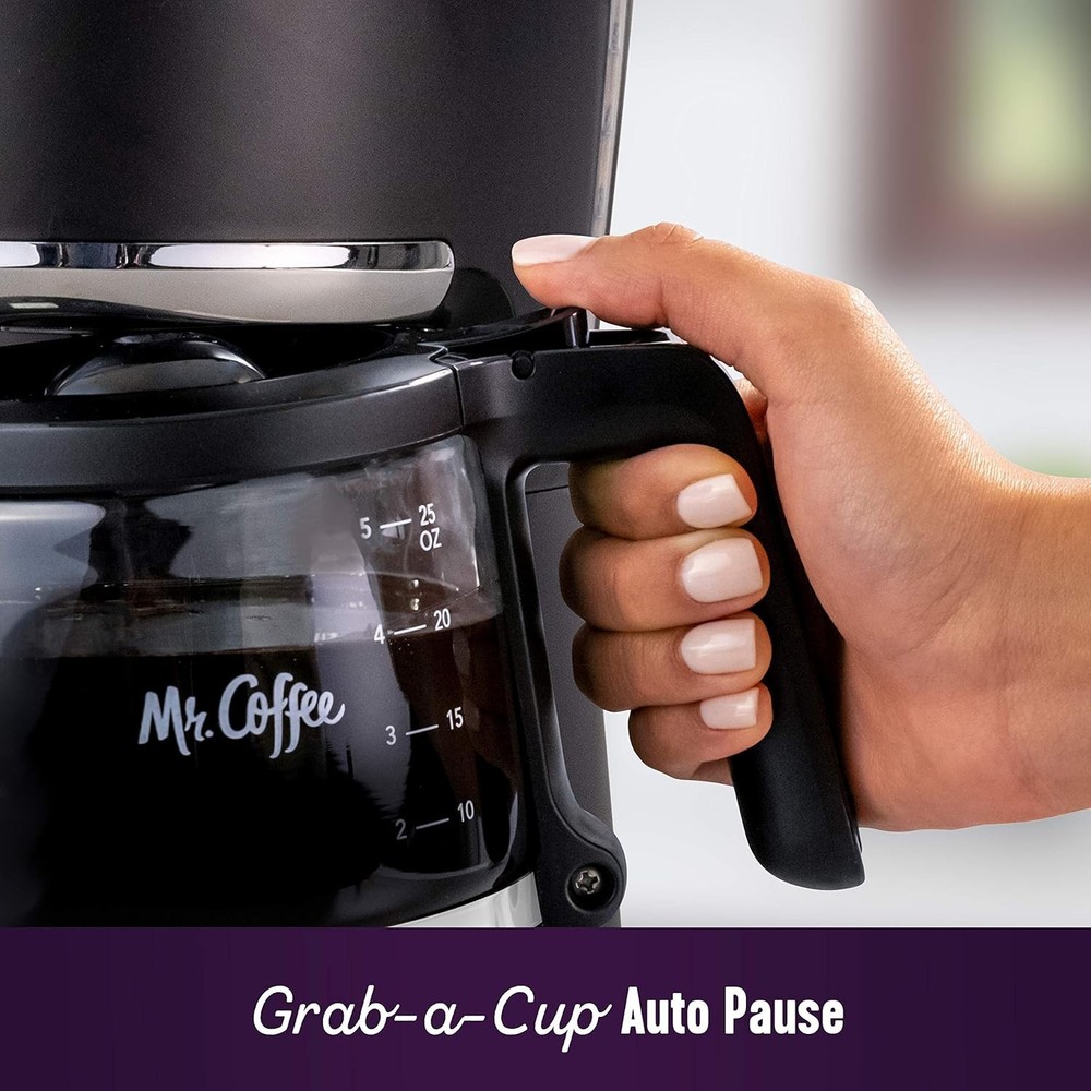 Fully Automatic Coffee Maker - 5-Cup Capacity, Compact Design & Easy Pour Carafe