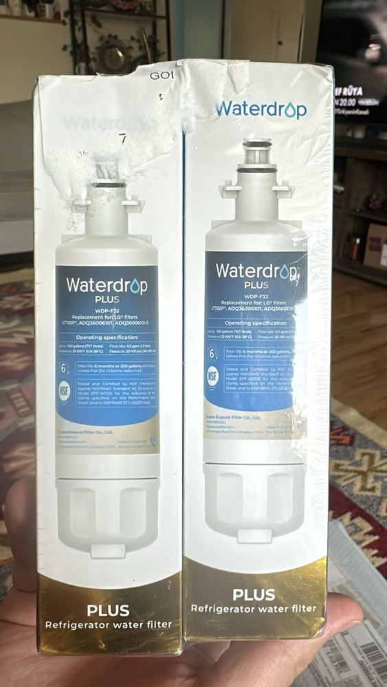 Waterdrop Plus 469690 ADQ36006101 𝐍𝐒𝐅 𝟓𝟑&𝟒𝟎𝟏 Refrigerator Water Filter