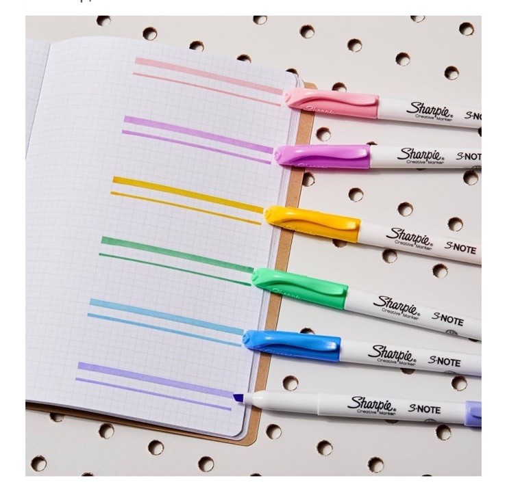 2x Sharpie S•note Markers Chisel Tip Creative Precise Broad Versatile No Bleed