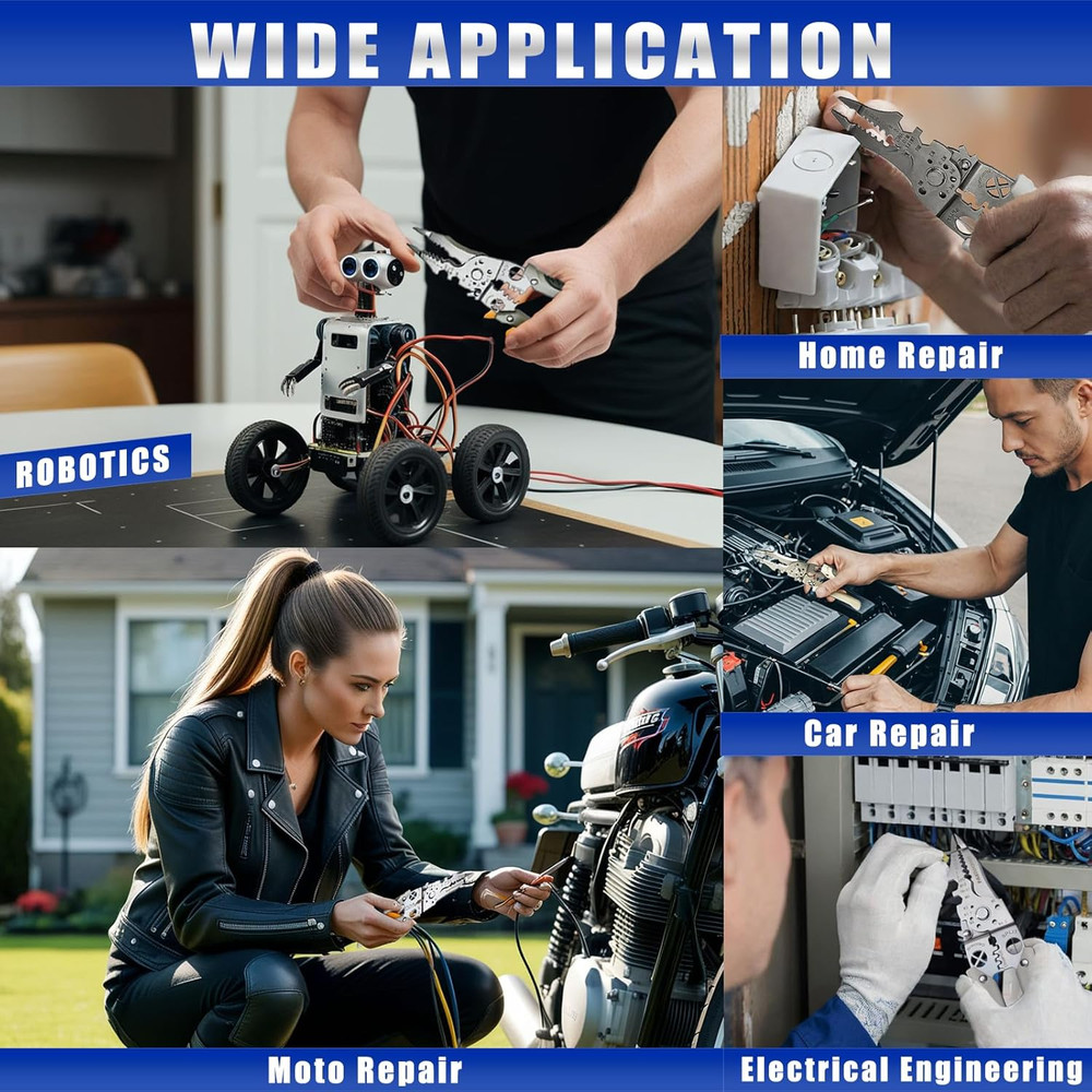 Multi-Function Wire Stripper Tool Electrical, -In- Wire Cutter & Wire Crimping T