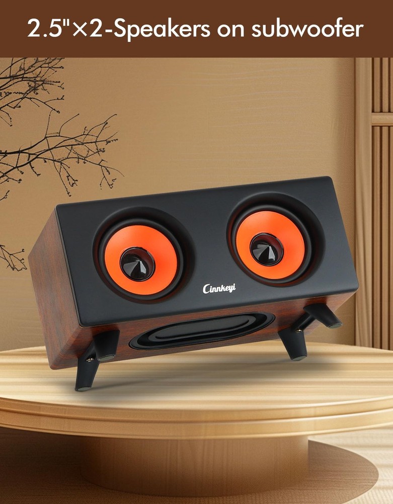 【2026 Update】 USB 2.1 Computer Speakers with Subwoofer, 3.5mm/USB Input Pc Sp...