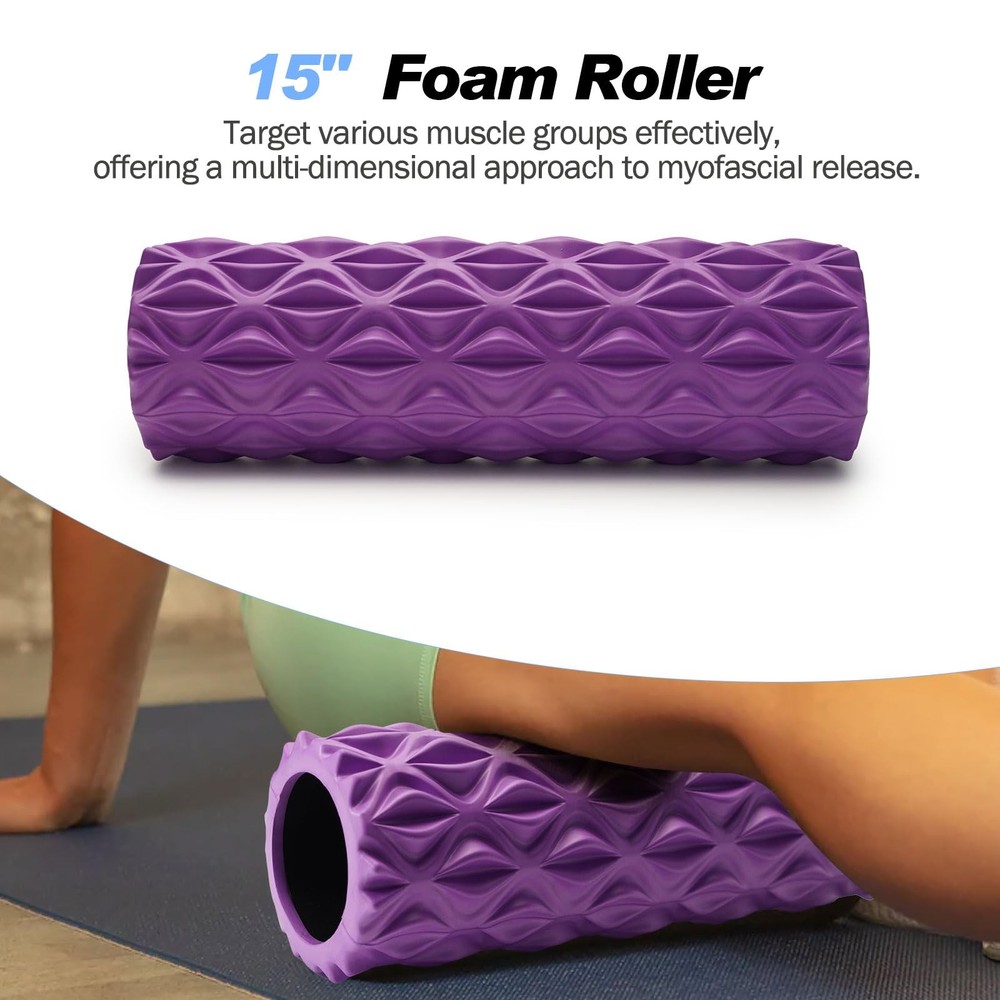 5 in 1 Foam Roller Set Trigger Point Foam Roller, Massage Roller Stick, Massa...