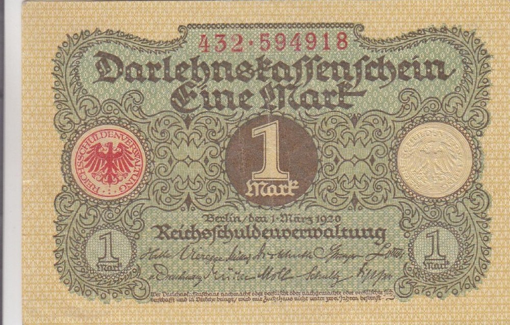 German: 1 Mark Banknote, Unc, Krause #58 (12718)