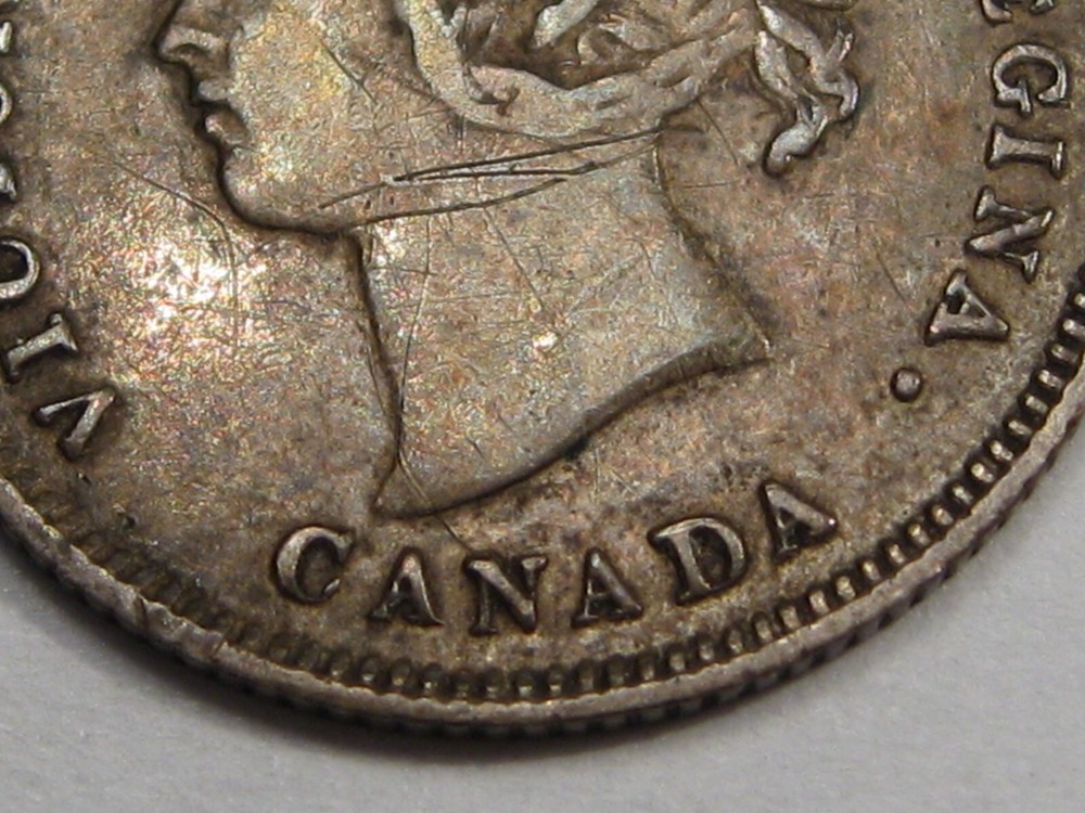 F/VF 1890-H Five Cent 5¢ CANADA. #34