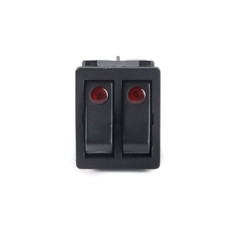 LED Illuminated Rectangular Rocker Switch Red ON-OFF 6 Pin 2 Position 220V KCD6