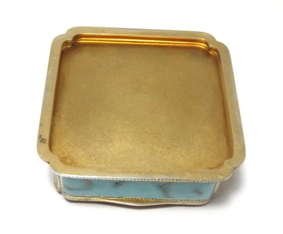 RARE GERMAN ART DECO 157g LOUIS KUPPENHEIM 935 SOLID SILVER & ENAMEL BOX, c1925
