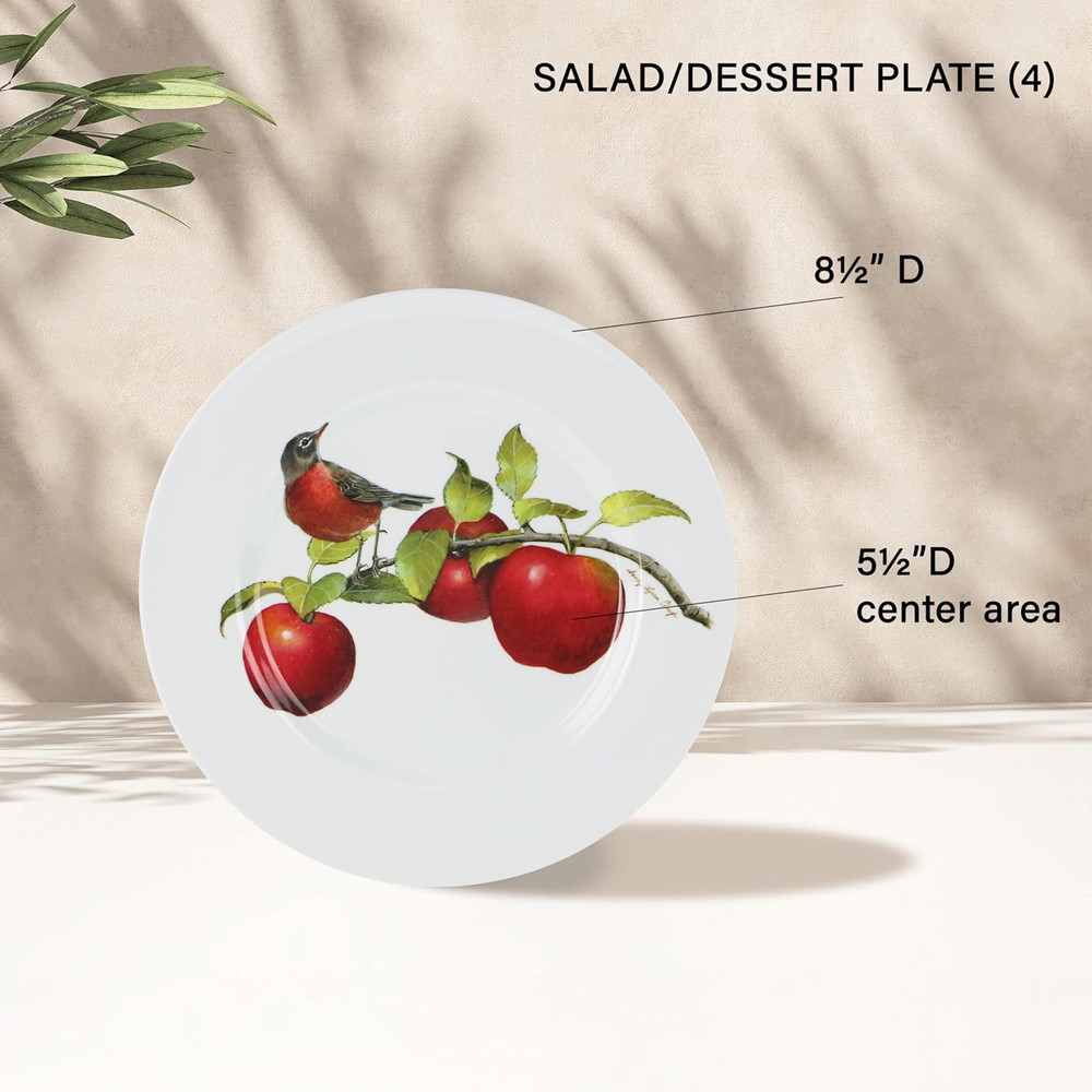 , 12Pc Melamine Dinnerware Set, Lightweight Plastic Dinner Plate, Salad, Bowl Se