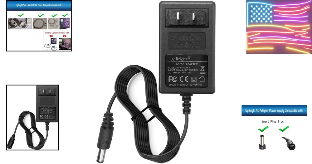 24V AC/DC Adapter Compatible with Philips Hue Lightstrip Plus 2.0 800276 8002...