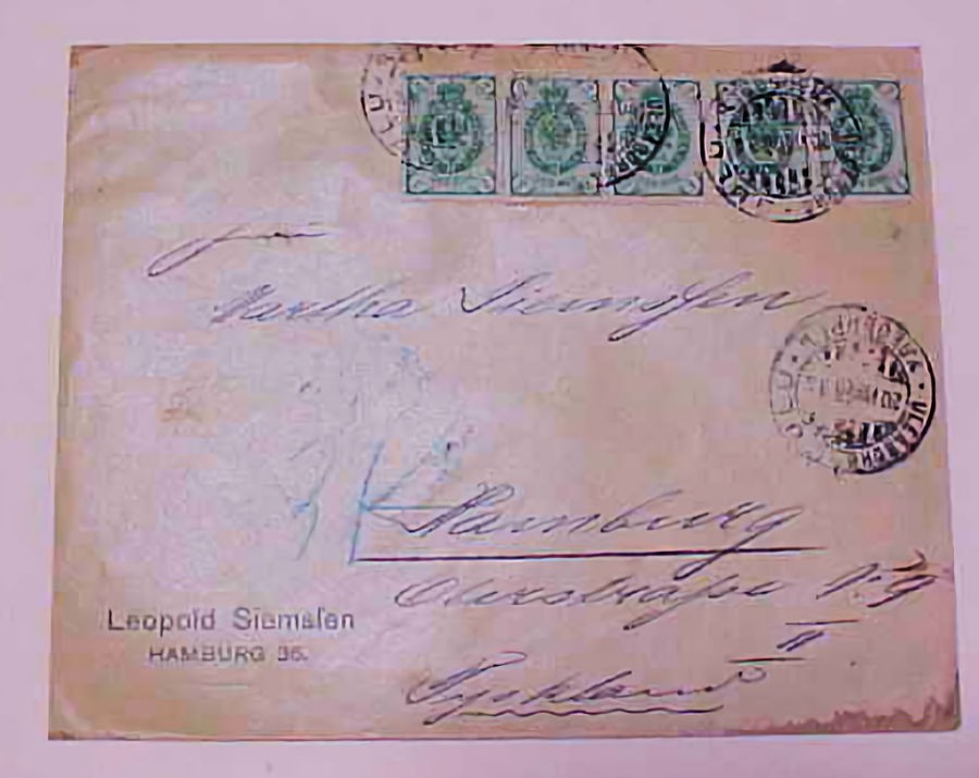 FINLAND  ULU 1908 B/S HAMBURG