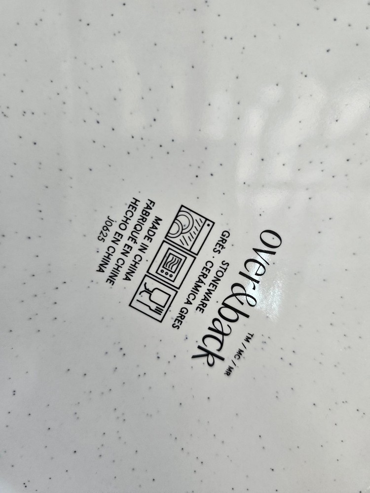 4 PACK - 8" Salad Plates - Over&Back Options Dinnerware Stoneware Speckled White