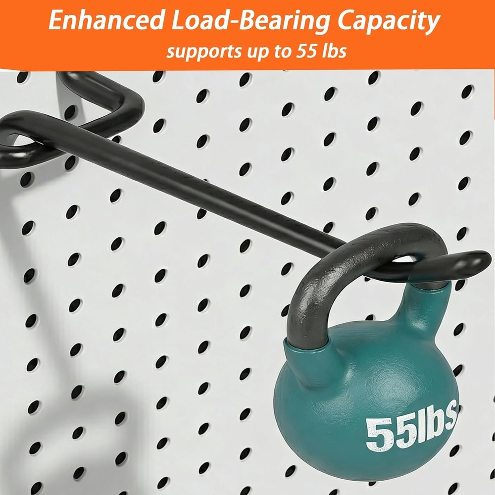 Versatile Extra Thick 6-Inch Black Pegboard Hooks - 30 lbs Capacity, 80 Pack