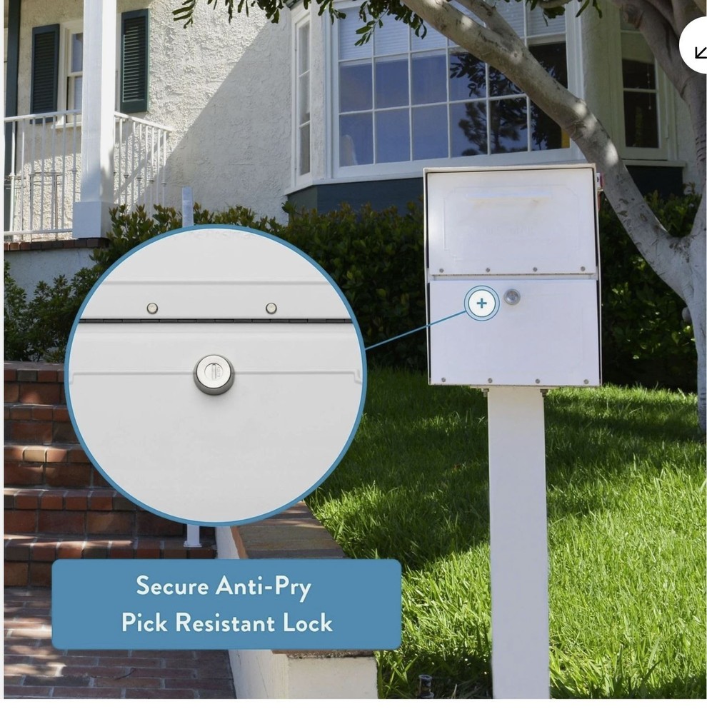 Architectural Mailboxes Oasis Classic Large High Security Parcel Mailbox, White