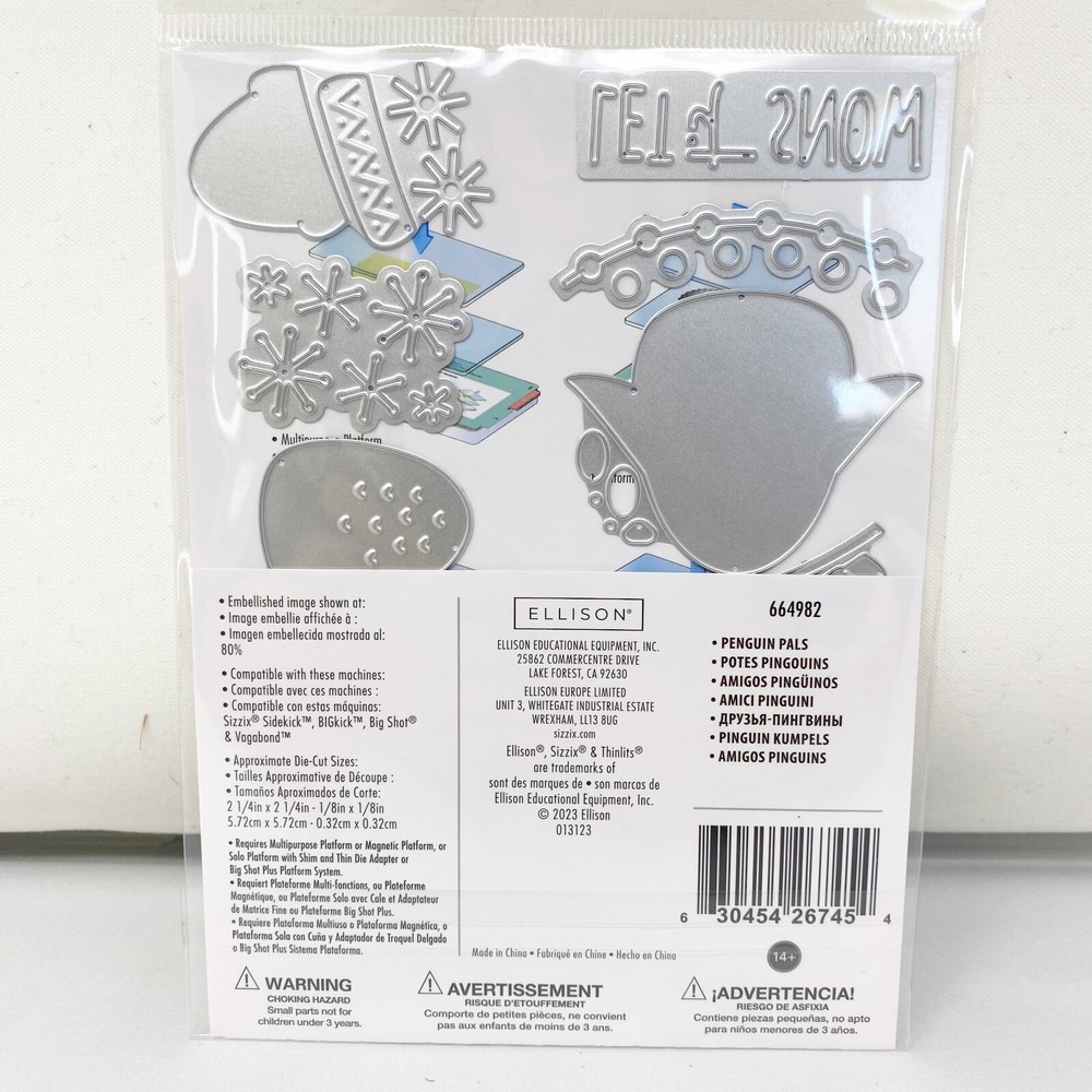 Sizzix Thinlits Penguin Pals Cutting Dies Christmas Holiday 664982 NEW