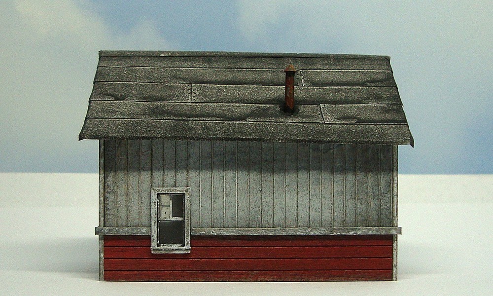 HO scale built wood model Yard Shed