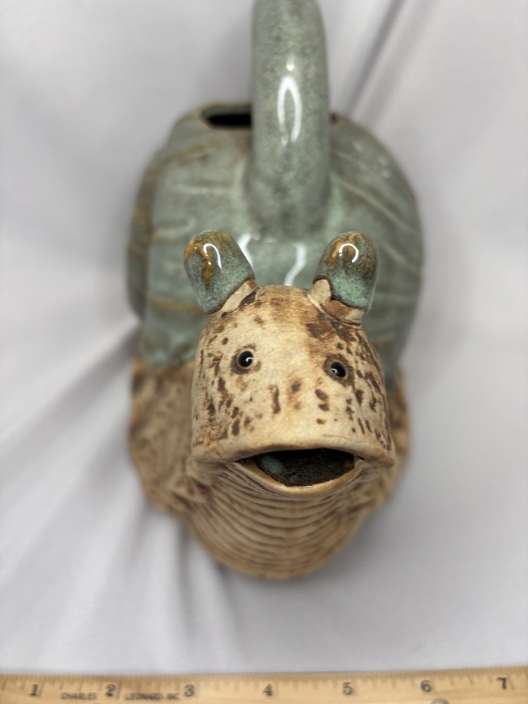 Vintage Stoneware Snail Watering Can Pitcher