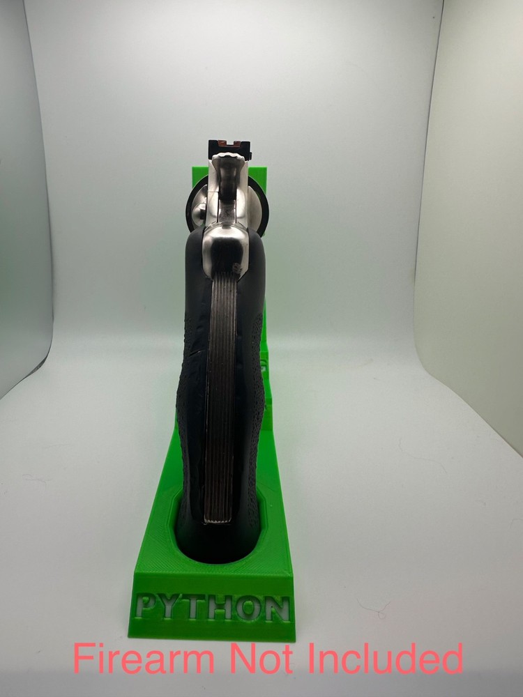 Custom Pistol Stand designed for Colt Python 3D printed safe storage