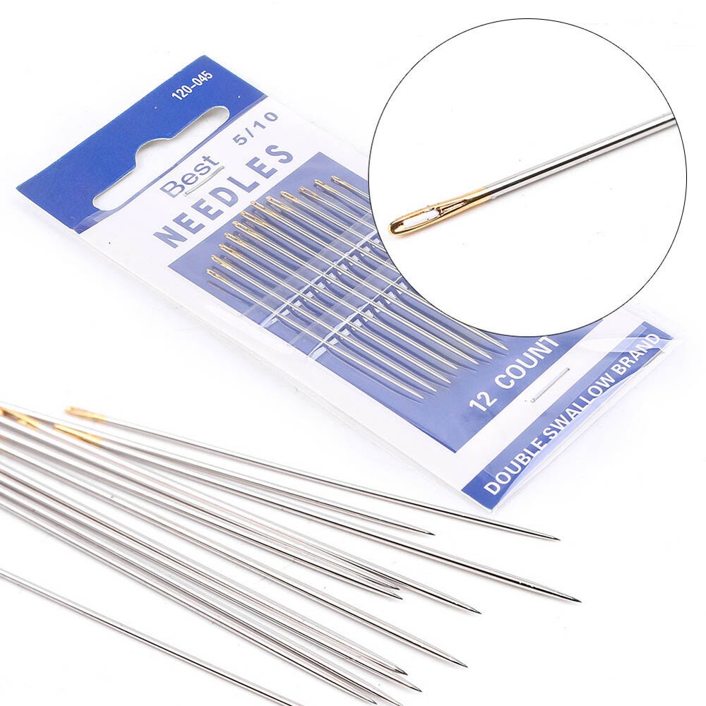 12pcs Steel Stitching Needles Canvas Sewing Leather Patch Craft Replacement