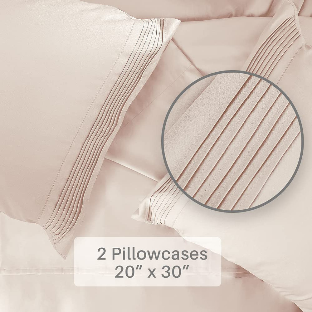 Secura Everyday Luxury Queen Bed Sheet Set 4 Piece - Soft Microfiber 1800 Thread