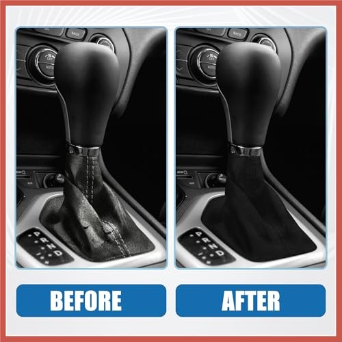 Car Shift Boot Cover Universal Gear Shift Knob Boot Dust Cover Suede Black