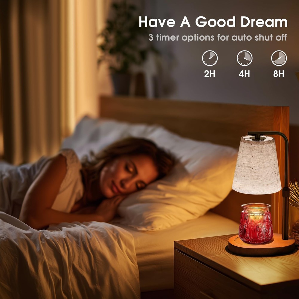 Candle Warmer Lamp with Timer Dimmable, Adjustable Height Candle Warmer Light...