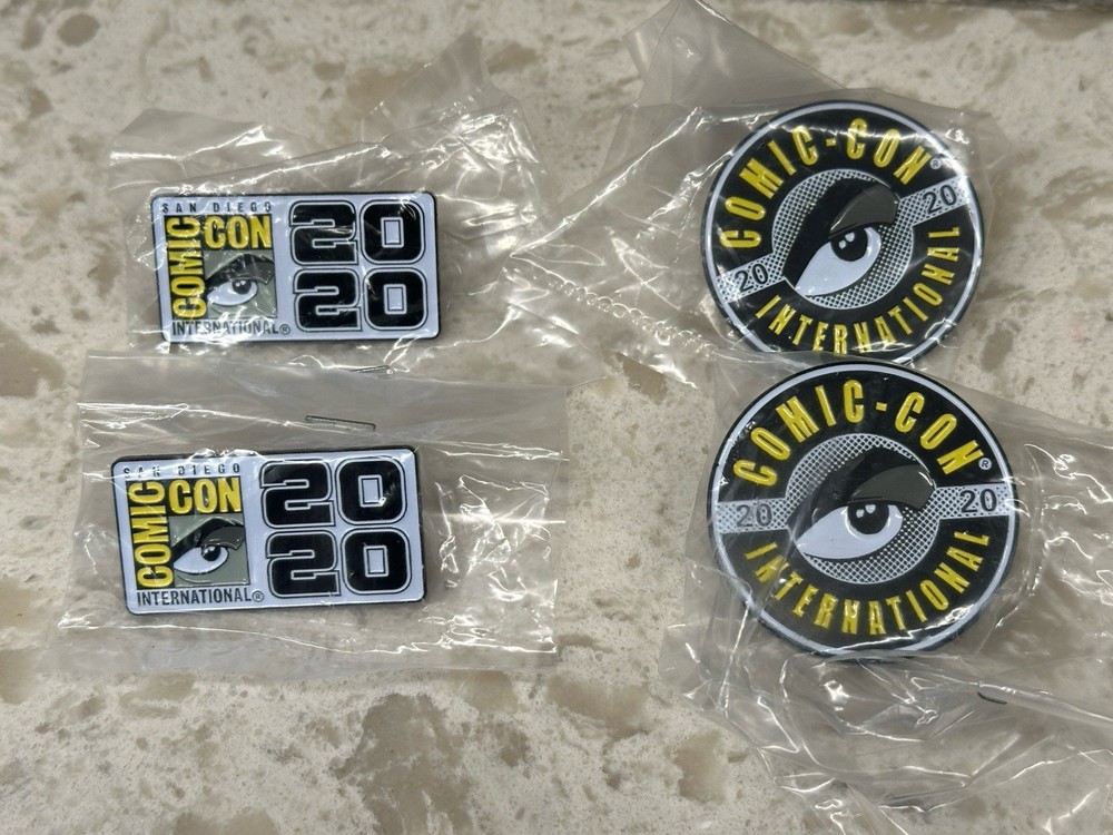 4 2020 SDCC Comic Con Pins New In Bag