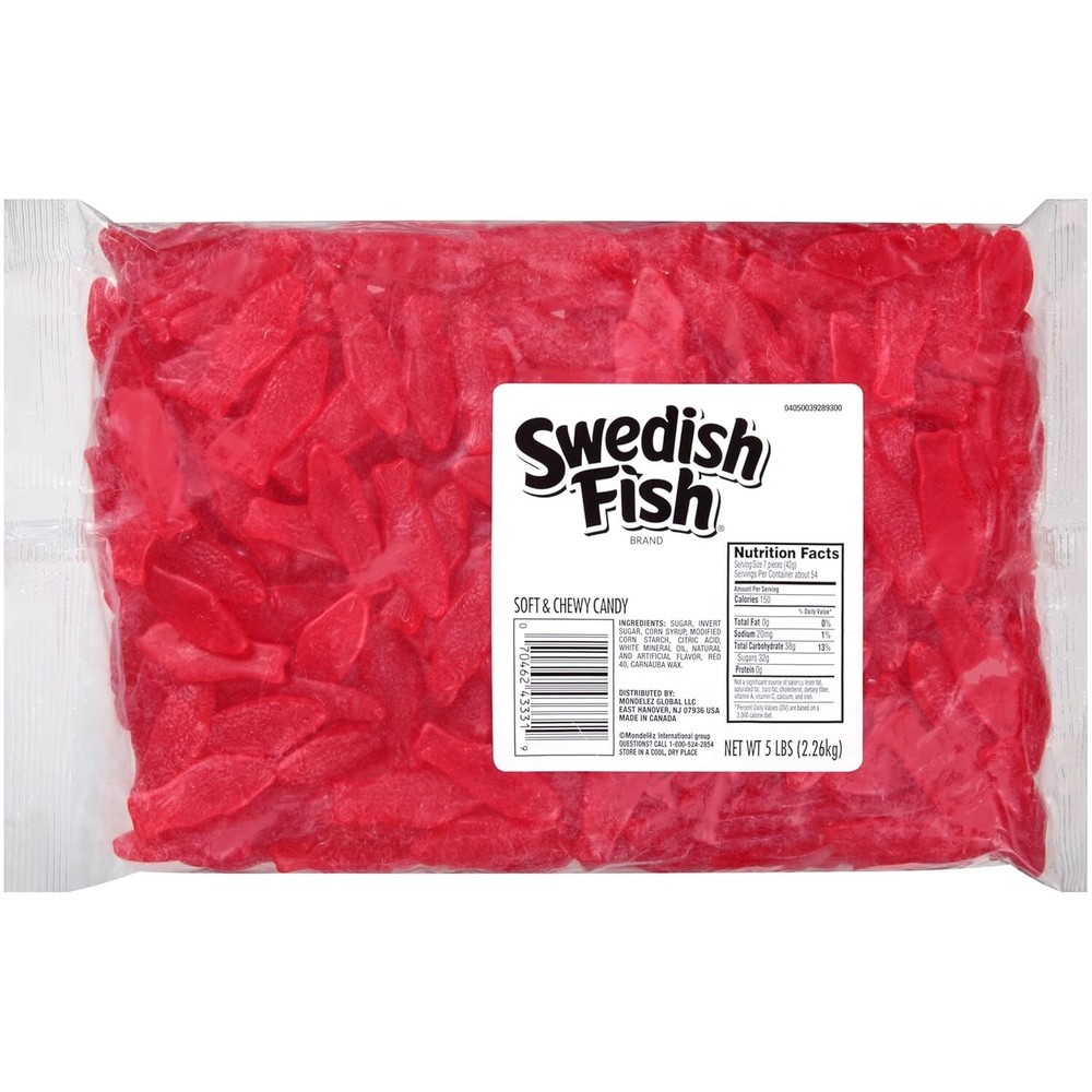 SWEDISH FISH Soft & Chewy Candy, Bulk Candy, 5 lb. FRESH