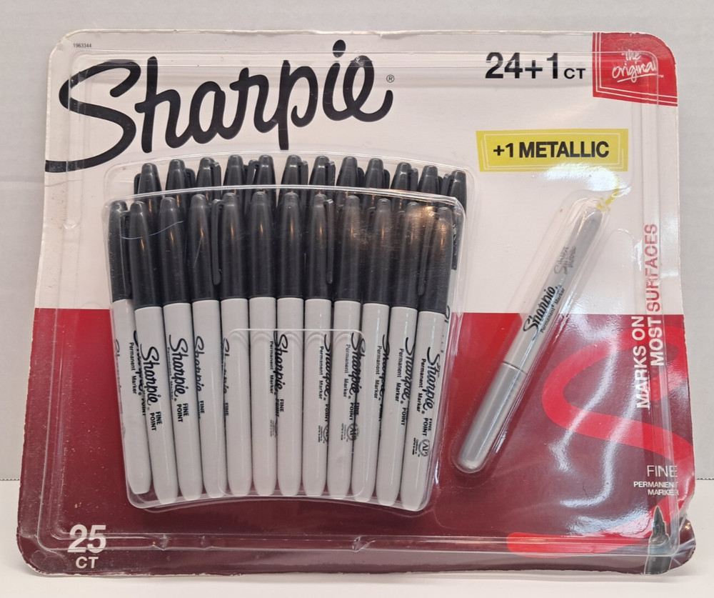 Sharpie Permanent Marker - Black 24+1 Pack