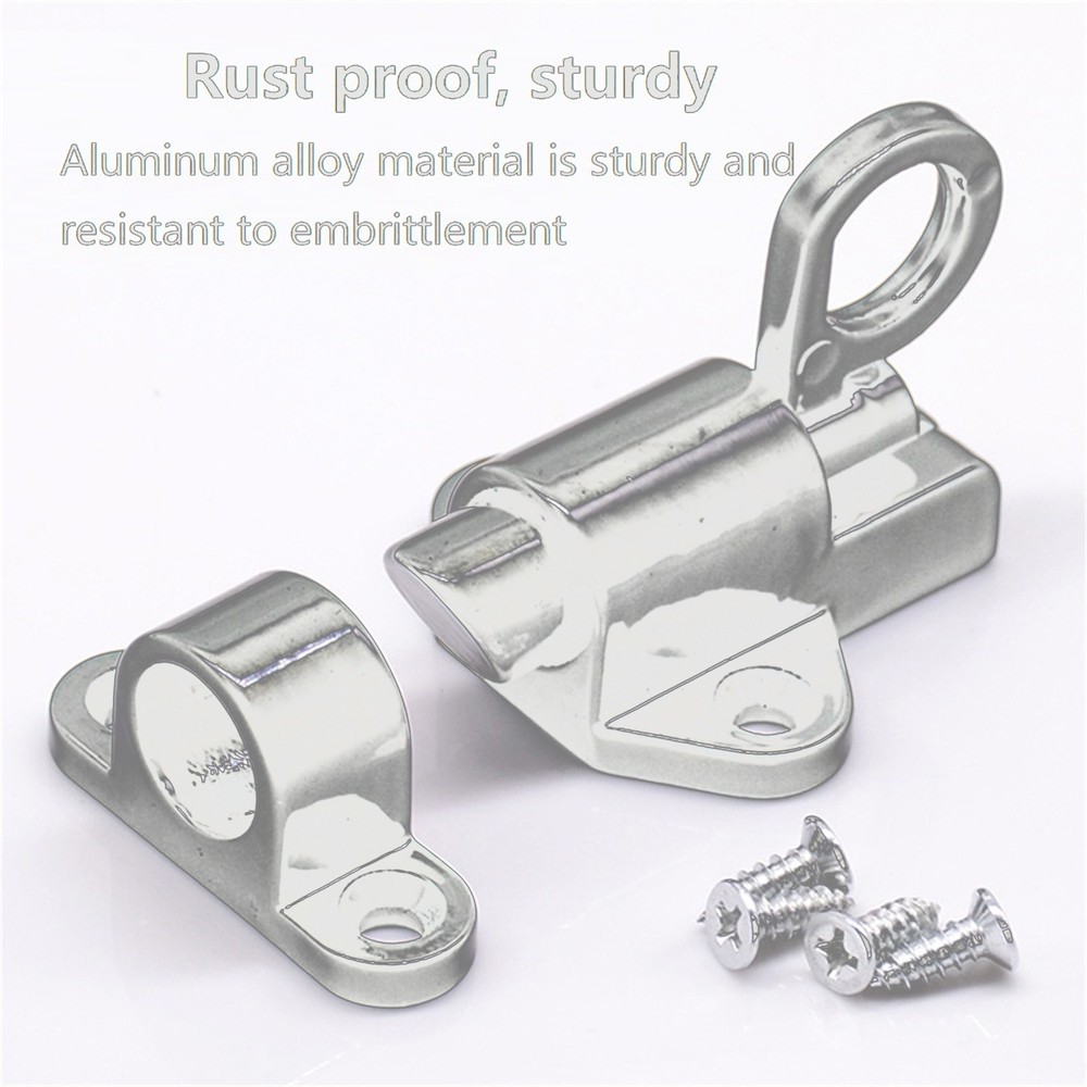 Silver Alloy Security Automatic Window Gate Lock Spring Bounce Door Bolt