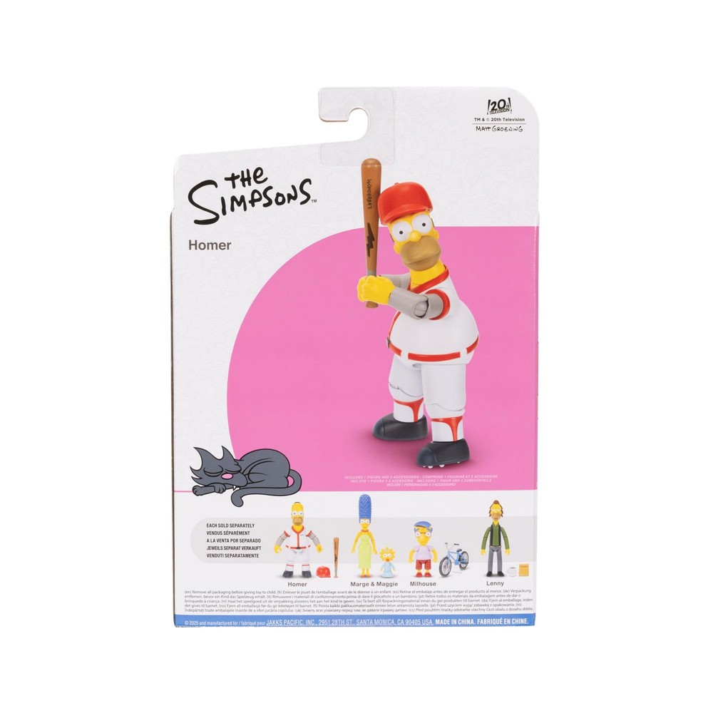 The Simpsons 5" Action Figure Baseball Homer with 5 polegadas,