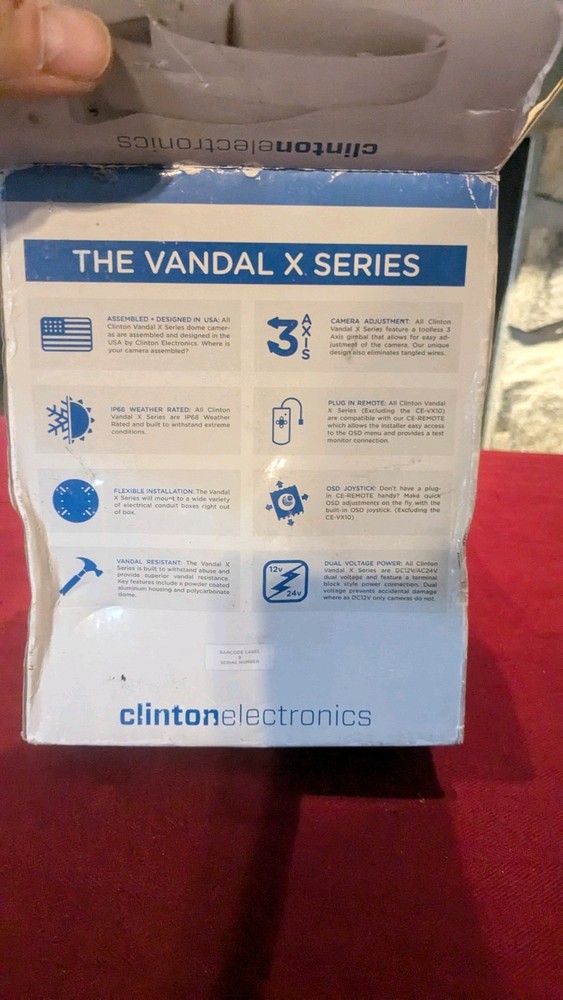 Clinton Electronics Vandal X Series CE-VXWB Wall Mount Bracket Open Box