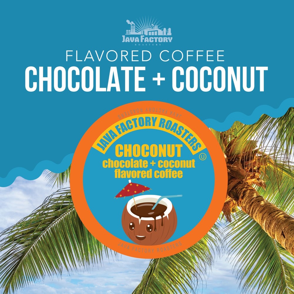Java Factory Flavored Coffee Pods, Choconut - Chocolate and Coconut, 80 Count
