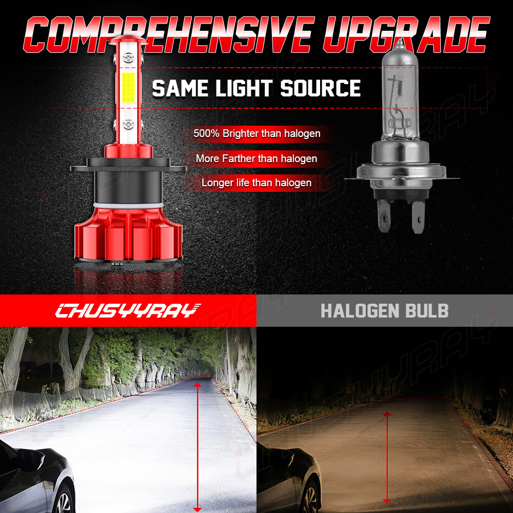 For Volvo XC60 2010-2017 4X H7 H11 Combo LED Headlight High & Low Beam Bulbs